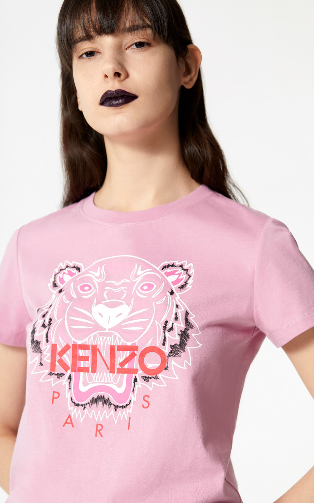 Camisetas Kenzo Bleached Tiger Mujer Rosas - SKU.9921008